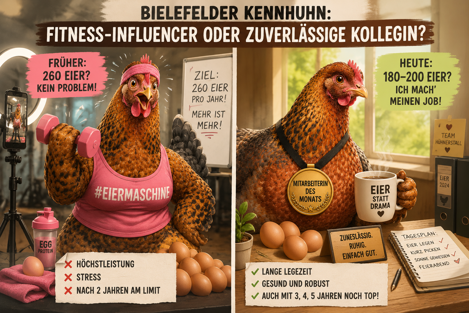 Wie viele Eier legt das Bielefelder Kennhuhn wirklich?